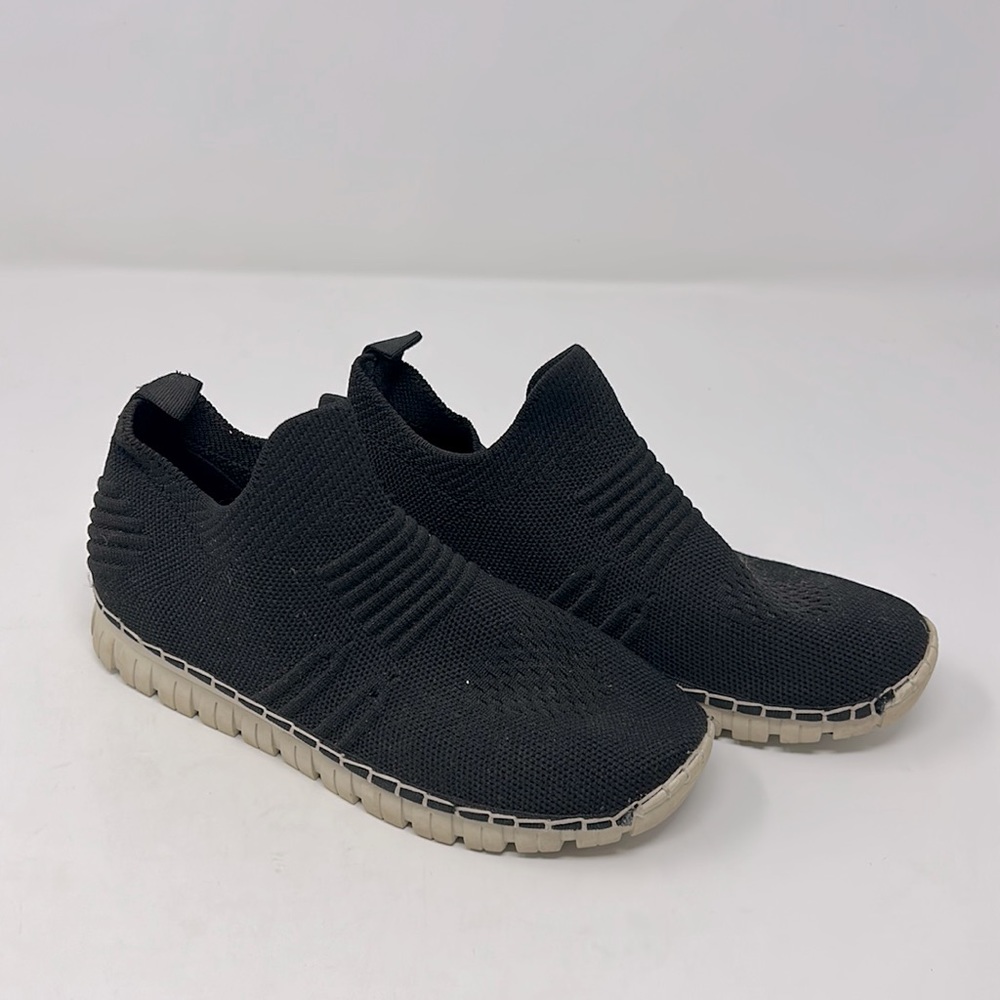 Yellow Box Black Slip-On High-Top Sneakers Size 6 Excellent Condition